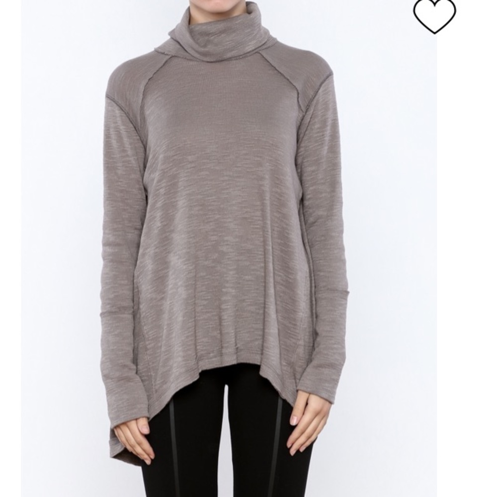 We The Free Split Back Turtleneck Tunic Purple